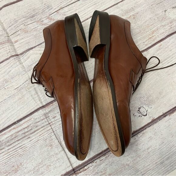 Mezlan Fiore Matte Leather Split Toe Brown Red Derby Lace Up Men’s Size 13 - Picture 2 of 8